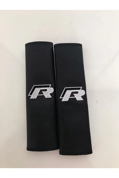 Golf Polo Passat Uyumlu R Nakışlı Deri 1 Çift Boyun Yastık Ve 1 Çift Kemer Pedi - Resim 3