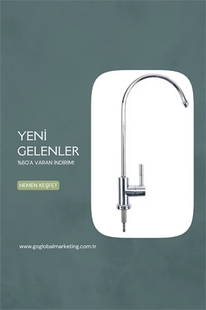 Faucet Su Arıtma Cihazı Lüks Musluk – 360° Döner Borulu, Parlak Krom Kaplama, Standart Arıtma Sistemlerine Uyumlu - 1