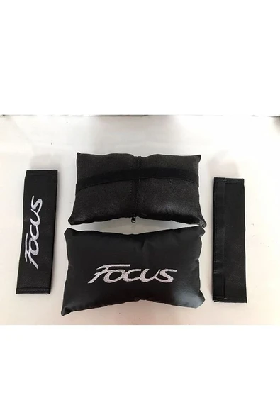 Focus Nakışlı Deri 1 Çift Boyun Yastık Ve 1 Çift Kemer Pedi - Resim 2