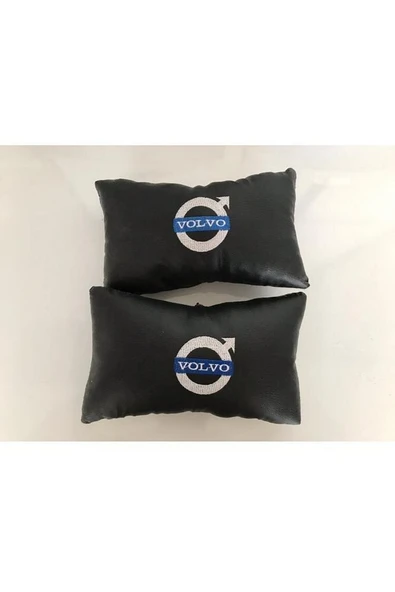 Volvo Nakışlı Deri Oto Boyun Yastığı Ve Kemer Pedi - Resim 2