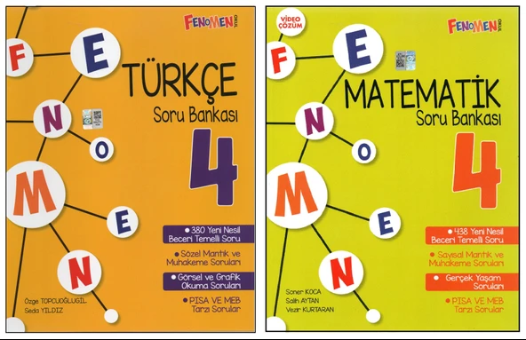 FENOMEN 4. SINBIF TÜRKÇE+MATEMATİK SORU BANKASI (2 KİTAP)