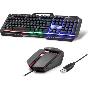 Novator Hd865 Kablolu Oyuncu Klavye Mouse Set Led Q Siyah - Resim 2