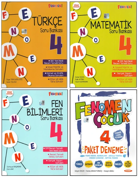 FENOMEN 4. SINIF TÜRKÇE+MATEMATİK+FEN B.+PAKET DENEME (4 KİTAP) ürün görseli