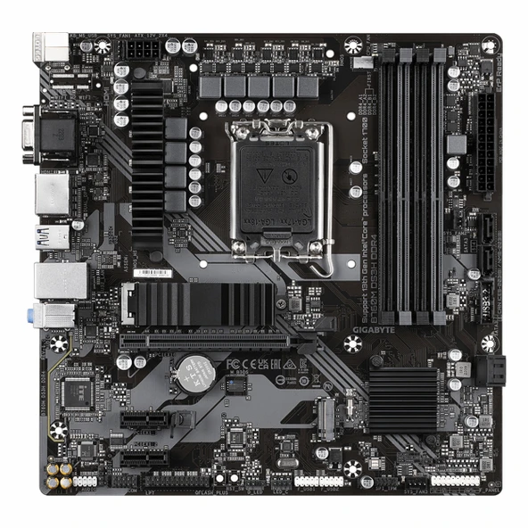 Gigabyte B760M DS3H DDR4 (5333MHz)OC M.2 VGA/HDMI/DP PCIe 4.0 1700P mATX Anakart - Resim 2
