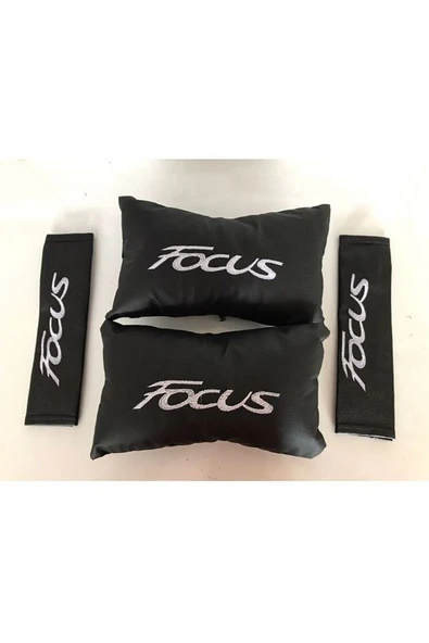 Focus Nakışlı Deri 1 Çift Boyun Yastık Ve 1 Çift Kemer Pedi ürün görseli