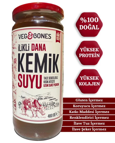 İlikli Dana Kemik Suyu Yüksek Kolajen ve Protein Deposu 480 ml