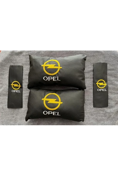 Opel Nakışlı Astra Corsa Mokka Crossland Grandland Uyumlu 1 Çift Oto Boyun Yastığı Ve Kemer pedi ürün görseli