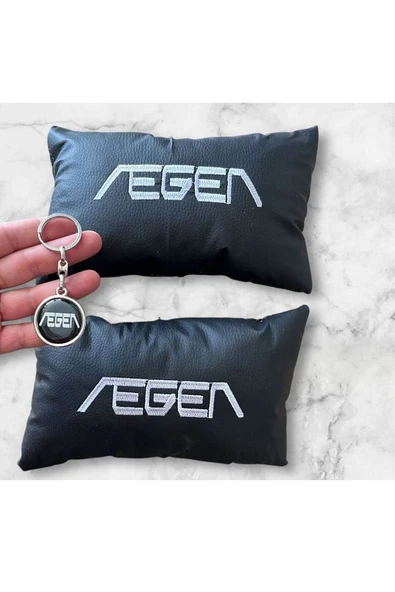 Fiat Egea Nakışlı Deri 1 Çift Boyun Yastık Ve Çift Yönlü 1 Adet Metal Anahtarlık ürün görseli