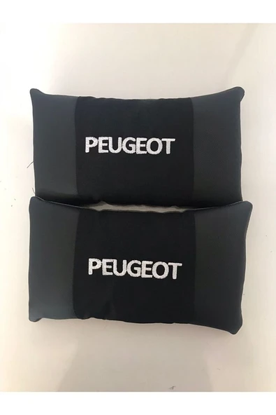 Peugeot Nakışlı Deri 1 Çift Boyun Yastık Ve Kemer Pedi - Resim 3