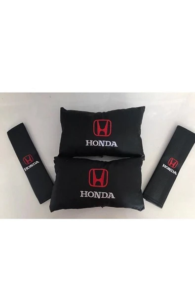 Honda Nakışlı Civic Fc5 Crv Deri 1 Çift Boyun Yastık Ve 1 Çift Kemer Pedi ürün görseli