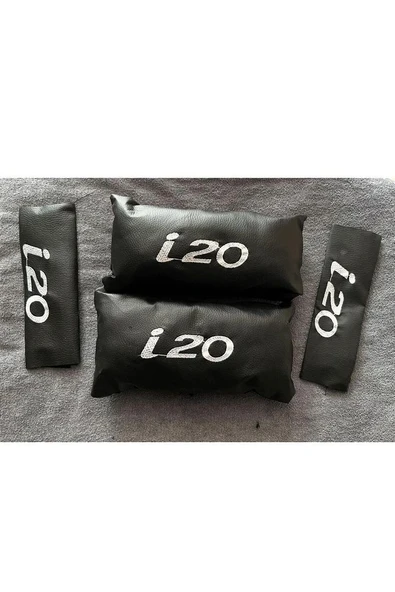 Hyundai I20 20 Nakışlı Deri 1 Çift Boyun Yastık Ve 1 Çift Kemer Pedi ürün görseli