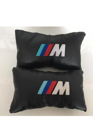 M Nakışlı Deri 1 Çift Boyun Yastık Ve 1 Çift Kemer Pedi - Resim 2