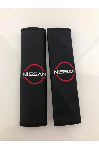 Nissan Nakışlı Deri 1 Çift Boyun Yastık Ve 1 Çift Kemer Pedi - Resim 3