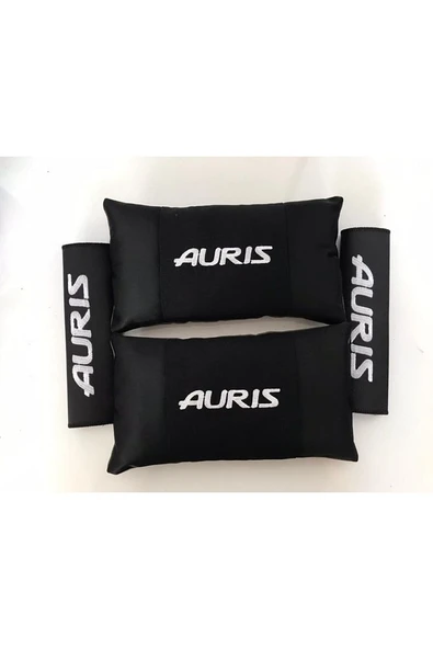 Toyota Auris Nakışlı Deri 1 Çift Boyun Yastık Ve 1 Çift Kemer Pedi ürün görseli