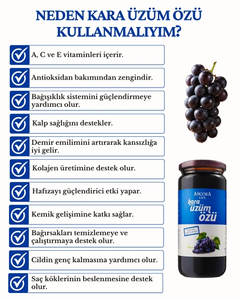 Kara Üzüm Özü Şeker İlavesiz Soğuk Sıkım 640 Gr - 2
