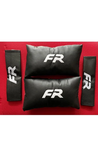 Seat Mk4 Yeni Leon Fr Nakışlı Deri 1 Çift Boyun Yastık Ve 1 Çift Kemer Pedi ürün görseli