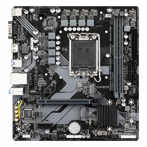 Gigabyte B760M H DDR4 (3200MHz)OC M.2 VGA/HDMI PCIe 4.0 1700P mATX Anakart - Resim 2