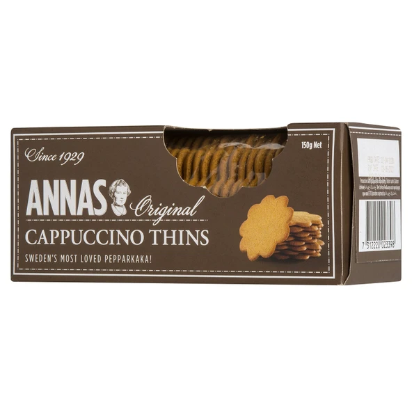 Annas Orginal Cappuccino Thins Kahveli Bisküvi-Kurabiye 150 g ürün görseli 1