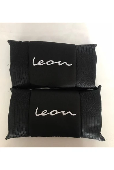 Seat Mk4 Yeni Leon El Yazısı Nakışlı Deri 1 Çift Boyun Yastık Ve 1 Çift Kemer Pedi - Resim 2
