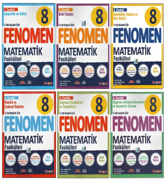 FENOMEN 8. SINIF MATEMATİK FASİKÜLLERİ (6 KİTAP) ürün görseli 1