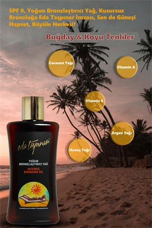 Eda Taşpınar Bronzlaştırıcı Güneş Yağı SPF 15 – Koruyucu ve Işıltılı Bronzluk – 200 ml - Resim 2