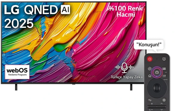 LG 65QNED80A6A 65'' 165 Ekran Uydu Alıcılı 4K Ultra HD webOS QNED TV