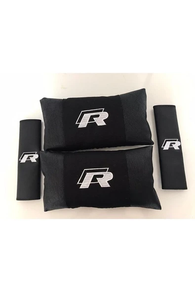 Golf Polo Passat Uyumlu R Nakışlı Deri 1 Çift Boyun Yastık Ve 1 Çift Kemer Pedi ürün görseli