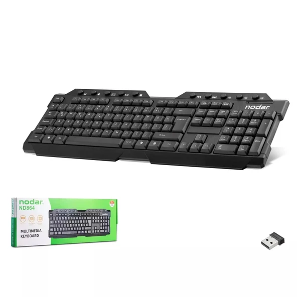 Nodar Nd864 Wireless Multimedia Klavye Q Siyah ürün görseli