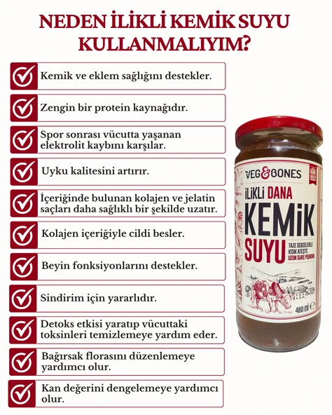 İlikli Dana Kemik Suyu Yüksek Kolajen ve Protein Deposu 480 ml - 2