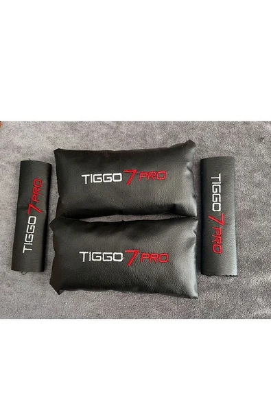 Chery Tiggo 7 Pro Nakışlı 2 Li Deri Boyun Yastığı Ve Kemer Pedi ürün görseli