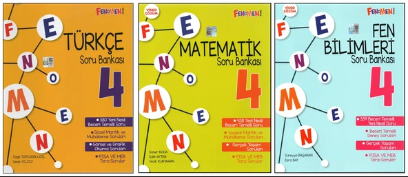 FENOMEN 4. SINIF TÜRKÇE+MATEMATİK+ FEN BİLİMLERİ (3 KİTAP)