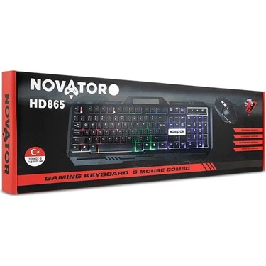 Novator Hd865 Kablolu Oyuncu Klavye Mouse Set Led Q Siyah - Resim 3