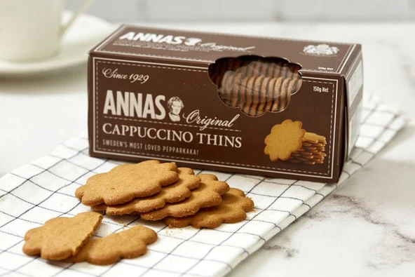 Annas Orginal Cappuccino Thins Kahveli Bisküvi-Kurabiye 150 g - Resim 2