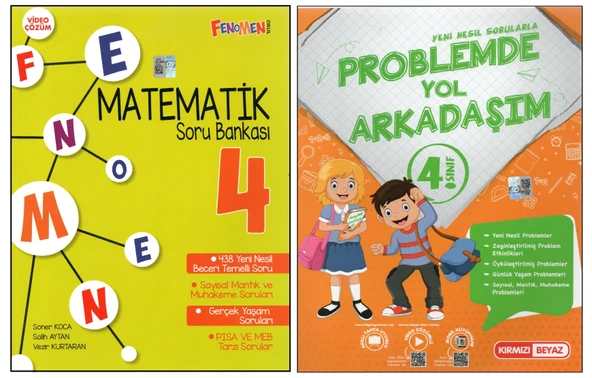 FENOMEN 4. SINIF MATEMATİK S.B.+KIRMIZI BEYAZ PROBLEMLERDE YOL ARKADAŞIM (2 KİTAP)