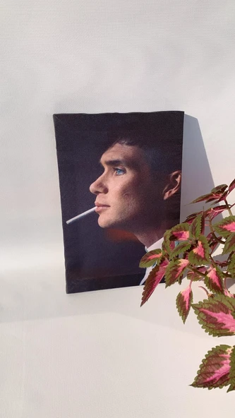 Cillian Murphy Portreli Natürel Tasarım Ahşap Çerçeve Ev İşyeri Ofis Duvar Kanvas Tablo PRT3 - Resim 3