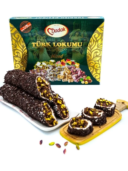 Dadak Lokum ve Kuruyemiş Bitter Çikolata Kaplamalı Antep Fıstıklı Atom Lokum 1KG - 2