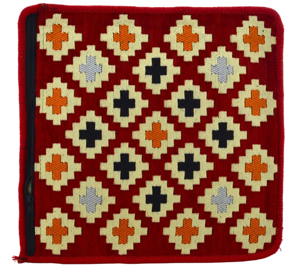Dekoratif Otantik Çift Taraflı Fermuarlı Kilim Şark Köşesi Minder Kılıfı (40cmx41cm) Mod8