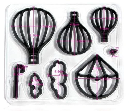 Şeker Hamuru Kalıbı Ballon Fondan Kesiciler 8 Parça - Resim 2