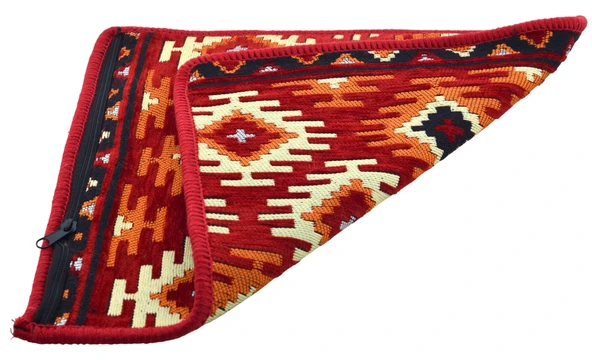 Dekoratif Otantik Çift Taraflı Fermuarlı Kilim Şark Köşesi Minder Kılıfı (40cmx41cm) Mod7 - 3