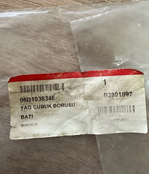 GOLF 5 JETTA YAĞ ÇUBUK BORUSU BSE 06D103634E 06D103634 - 3