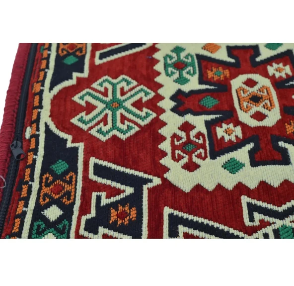 Dekoratif Otantik Çift Taraflı Fermuarlı Kilim Şark Köşesi Minder Kılıfı (40cmx41cm) Mod3 - 2