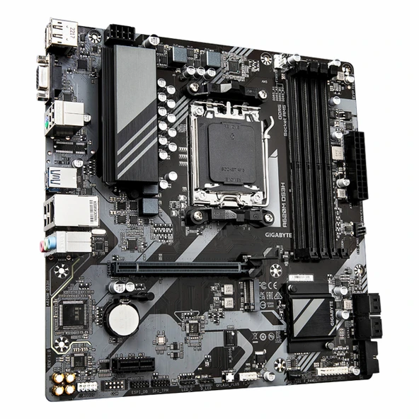 Gigabyte A620M DS3H DDR5 (6400MHz)OC M.2 VGA/HDMI/DP PCIe 4.0 AM5 mATX Anakart - Resim 3