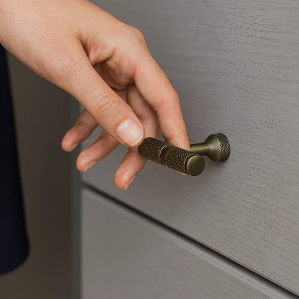 Martin Antik Sarı Eskitme Metal Kulp Düğme Mobilya Çekmece Mutfak Dolabı Dolap Modern Kapak Kulpları - Resim 3