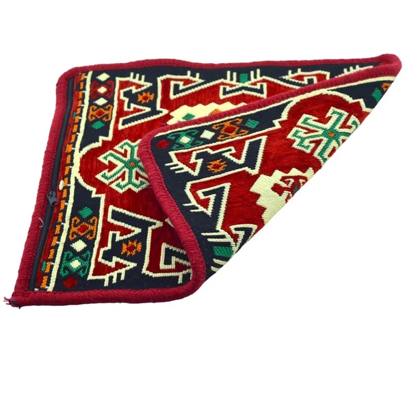 Dekoratif Otantik Çift Taraflı Fermuarlı Kilim Şark Köşesi Minder Kılıfı (40cmx41cm) Mod3 - 3