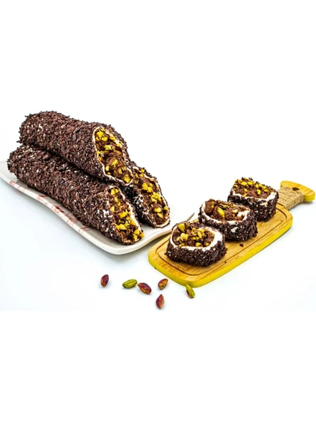 Dadak Lokum ve Kuruyemiş  Bitter Çikolata Kaplamalı Antep Fıstıklı Atom Lokum 2 KG - 1