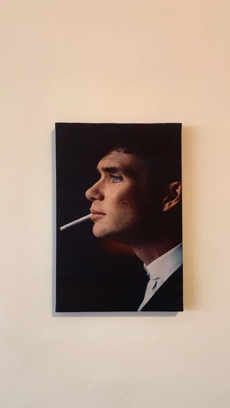 Cillian Murphy Portreli Natürel Tasarım Ahşap Çerçeve Ev İşyeri Ofis Duvar Kanvas Tablo PRT3 - Resim 5