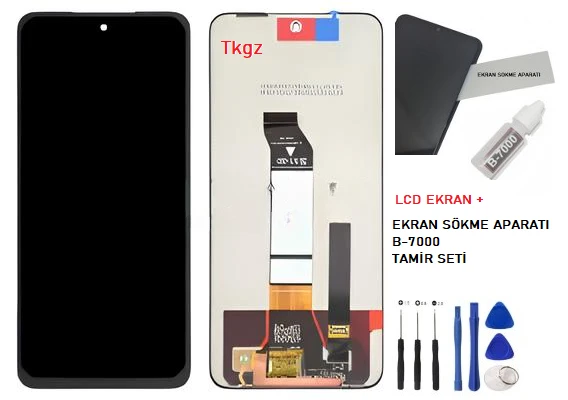Tkgz Xiaomi Redmi NOTE 10 -5G- Uyumlu Lcd Ekran Dokunmatik SERVİCE PACK + HD Nano Ekran Korucu - 2