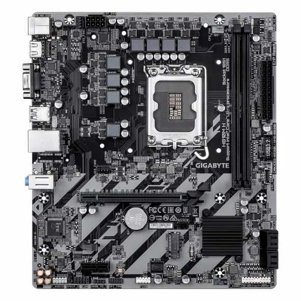 Gigabyte H810M H DDR5 (6400MHz)OC M.2 VGA/HDMI PCIe 4.0 1851P mATX Anakart - Resim 2