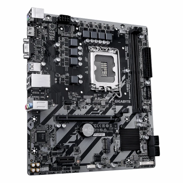 Gigabyte H810M H DDR5 (6400MHz)OC M.2 VGA/HDMI PCIe 4.0 1851P mATX Anakart - Resim 3