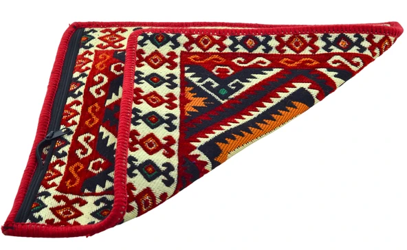 Dekoratif Otantik Çift Taraflı Fermuarlı Kilim Şark Köşesi Minder Kılıfı (40cmx41cm) Mod14 - 3